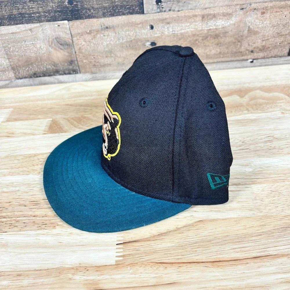 New Era Baylor Bears Fitted Cap Hat Size 7 3/8 Black‎ Green NCAA